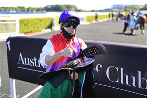 SYDNEY, AUSTRALIA - JANUARY 09: Chris Williams on King Of Hastings returns to scale after winning race 6 the Heineken Handicap during Sydney Racing at Royal Randwick Racecourse on January 09, 2021 in Sydney, Australia. (Photo by Mark Evans/Getty Images)