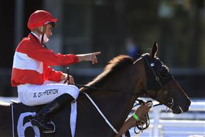 SYDNEY, AUSTRALIA - JANUARY 09: Sam Clipperton on Sacramento returns to scale after winning race 8 the Precise Air Handicap during Sydney Racing at Royal Randwick Racecourse on January 09, 2021 in Sydney, Australia. (Photo by Mark Evans/Getty Images)