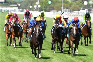 MELBOURNE, AUSTRALIA - JANUARY 09: Damian Lane riding Zesty Belle wins race 5, the Tab Long May We Play Sprint, during Melbourne Racing at Flemington Racecourse on January 09, 2021 in Melbourne, Australia. (Photo by Vince Caligiuri/Getty Images)