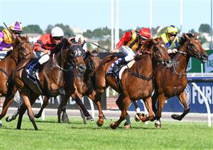 MELBOURNE, AUSTRALIA - JANUARY 09: Michael Walker riding Never Again wins Race 7, the Chester Manifold Stakes, during Melbourne Racing at Flemington Racecourse on January 09, 2021 in Melbourne, Australia. (Photo by Vince Caligiuri/Getty Images)