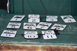 PLUMPTON, ENGLAND - JANUARY 13: A general view of the grooms armbands at Plumpton Racecourse on January 13, 2021 in Plumpton, England. Due to the Coronavirus pandemic, owners along with the paying public will not be allowed to attend the meeting. (Photo by Alan Crowhurst/Getty Images)