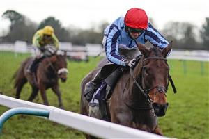 FONTWELL, ENGLAND - JANUARY 14: Ben Godfrey riding Swincombe Fleat win The Sky Sports Racing HD Virgin 535 Maiden NH Flat Race at Fontwell Park Racecourse on January 14, 2021 in Fontwell, England. Due to the Coronavirus pandemic, owners along with the paying public will not be allowed to attend the meeting. (Photo by Alan Crowhurst/Getty Images)
