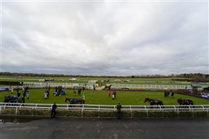 WARWICK, ENGLAND - JANUARY 16: A general view of the parade ring at Warwick Racecourse on January 16, 2021 in Warwick, England. Due to the Coronavirus pandemic, owners along with the paying public will not be allowed to attend the meeting. (Photo by Alan Crowhurst/Getty Images)