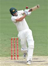 BRISBANE, AUSTRALIA - JANUARY 18: Cameron Green of Australia plays a shot during day four of the 4th Test Match in the series between Australia and India at The Gabba on January 18, 2021 in Brisbane, Australia. (Photo by Bradley Kanaris/Getty Images)