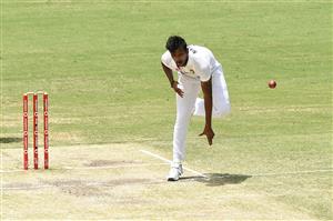 BRISBANE, AUSTRALIA - JANUARY 18: Thangarasu Natarajan of India bowls during day four of the 4th Test Match in the series between Australia and India at The Gabba on January 18, 2021 in Brisbane, Australia. (Photo by Matt Roberts/Getty Images)