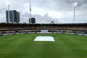 BRISBANE, AUSTRALIA - JANUARY 18: Rain delays play during day four of the 4th Test Match in the series between Australia and India at The Gabba on January 18, 2021 in Brisbane, Australia. (Photo by Bradley Kanaris/Getty Images)