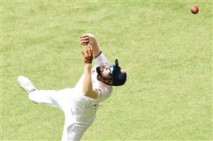 BRISBANE, AUSTRALIA - JANUARY 18: Mohammed Siraj of India fields during day four of the 4th Test Match in the series between Australia and India at The Gabba on January 18, 2021 in Brisbane, Australia. (Photo by Matt Roberts/Getty Images)