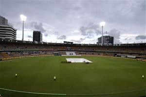 BRISBANE, AUSTRALIA - JANUARY 18: A general view as rain delays play during day four of the 4th Test Match in the series between Australia and India at The Gabba on January 18, 2021 in Brisbane, Australia. (Photo by Matt Roberts/Getty Images)