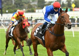 MELBOURNE, AUSTRALIA - JANUARY 16: Tahlia Hope riding Japery to win Race 1, the Kennedy Plate during Melbourne Racing at Flemington Racecourse on January 16, 2021 in Melbourne, Australia. (Photo by Vince Caligiuri/Getty Images)