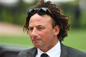 MELBOURNE, AUSTRALIA - JANUARY 16: Trainer Simon Zahra after High 'N' Dry wins Race 2, the Summer Twilight Racing Trophy at Flemington Racecourse on January 16, 2021. (Getty)