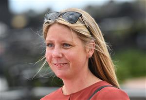 MELBOURNE, AUSTRALIA - JANUARY 16: Trainer Tiarnna Robertson after Fabergino won Race 7, the Kensington Stakes, during Melbourne Racing at Flemington Racecourse on January 16, 2021 in Melbourne, Australia. (Photo by Vince Caligiuri/Getty Images)