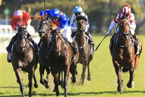 SYDNEY, AUSTRALIA - JANUARY 16: Louise Day on Lillemor (L) wins race 8 the Iron Jack Handicap during Sydney Racing at Rosehill Gardens on January 16, 2021 in Sydney, Australia. (Photo by Mark Evans/Getty Images)