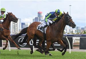 MELBOURNE, AUSTRALIA - JANUARY 16: Jye McNeil riding Coolth wins Race 8, the Seppelt Drumborg Trophy, during Melbourne Racing at Flemington Racecourse on January 16, 2021 in Melbourne, Australia. (Photo by Vince Caligiuri/Getty Images)