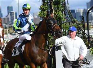 MELBOURNE, AUSTRALIA - JANUARY 16: Jye McNeil after riding Coolth to win Race 8, the Seppelt Drumborg Trophy, during Melbourne Racing at Flemington Racecourse on January 16, 2021 in Melbourne, Australia. (Photo by Vince Caligiuri/Getty Images)