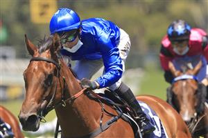SYDNEY, AUSTRALIA - JANUARY 16: Kerrin McEvoy on Tailleur wins race 2 the Sky Racing Active Handicap during Sydney Racing at Rosehill Gardens on January 16, 2021 in Sydney, Australia. (Photo by Mark Evans/Getty Images)