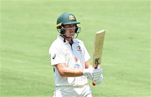 BRISBANE, AUSTRALIA - JANUARY 18: Marnus Labuschagne of Australia looks dejected after losing his wicket during day four of the 4th Test Match in the series between Australia and India at The Gabba on January 18, 2021 in Brisbane, Australia. (Photo by Bradley Kanaris/Getty Images)