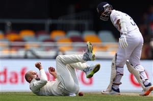 BRISBANE, AUSTRALIA - JANUARY 19: Ajinkya Rahane of India bats during day five of the 4th Test Match in the series between Australia and India at The Gabba on January 19, 2021 in Brisbane, Australia. (Getty)