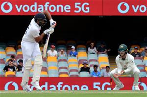 BRISBANE, AUSTRALIA - JANUARY 19: Rohit Sharma of India bats during day five of the 4th Test Match in the series between Australia and India at The Gabba on January 19, 2021 in Brisbane, Australia. (Getty)