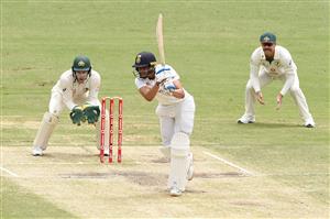 BRISBANE, AUSTRALIA - JANUARY 19: Shubman Gill of India bats during day five of the 4th Test Match in the series between Australia and India at The Gabba on January 19, 2021 in Brisbane, Australia. (Photo by Matt Roberts/Getty Images)