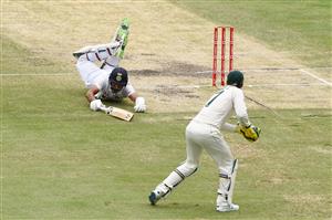 BRISBANE, AUSTRALIA - JANUARY 19: Cheteshwar Pujara of India makes his ground during day five of the 4th Test Match in the series between Australia and India at The Gabba on January 19, 2021 in Brisbane, Australia. (Photo by Matt Roberts/Getty Images)