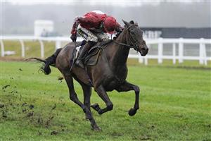 NEWBURY, ENGLAND - JANUARY 20: Sam Twiston-Davies riding Gowel Road win The MansionBet's Faller Insurance Handicap Hurdle at Newbury Racecourse on January 20, 2021 in Newbury, England. Due to the Coronavirus pandemic, owners along with the paying public will not be allowed to attend the meeting. (Photo by Alan Crowhurst/Getty Images)