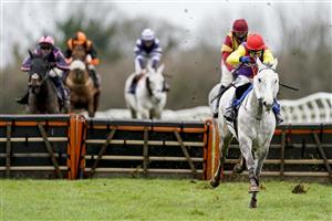 WINCANTON, ENGLAND - JANUARY 21: Tom Scudamore riding Brinkley clear the last to win The 100% RacingTV Profits Back To Racing Handicap Hurdle at Wincanton Racecourse on January 21, 2021 in Wincanton, England. Due to the Coronavirus pandemic, owners along with the paying public will not be allowed to attend the meeting. (Photo by Alan Crowhurst/Getty Images)