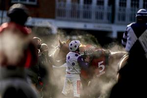 ASCOT, ENGLAND - JANUARY 23: A general view as steam rises from a runner as the saddle is removed after finishing at Ascot Racecourse on January 23, 2021 in Ascot, England. Due to the Coronavirus pandemic, owners along with the paying public will not be allowed to attend the meeting. (Photo by Alan Crowhurst/Getty Images)