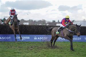 ASCOT, ENGLAND - JANUARY 23: Matt Griffiths riding Dashel Dasher clear the last to win The bet365 Handicap Chase at Ascot Racecourse on January 23, 2021 in Ascot, England. Due to the Coronavirus pandemic, owners along with the paying public will not be allowed to attend the meeting. (Photo by Alan Crowhurst/Getty Images)