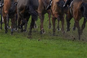 ASCOT, ENGLAND - JANUARY 23: Hooves and mud at Ascot Racecourse on January 23, 2021 in Ascot, England. Due to the Coronavirus pandemic, owners along with the paying public will not be allowed to attend the meeting. (Photo by Alan Crowhurst/Getty Images)