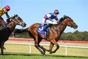 MELBOURNE, AUSTRALIA - JANUARY 23: Campbell Rawiller riding Ididitforlove winning Race 9, the The Big Screen Company Handicap, during Melbourne Racing at Sandown Racecourse on January 23, 2021 in Melbourne, Australia. (Photo by Vince Caligiuri/Getty Images)
