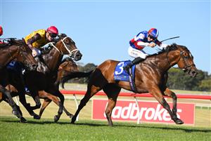 MELBOURNE, AUSTRALIA - JANUARY 23: Campbell Rawiller riding Ididitforlove winning Race 9, the The Big Screen Company Handicap, during Melbourne Racing at Sandown Racecourse on January 23, 2021 in Melbourne, Australia. (Photo by Vince Caligiuri/Getty Images)