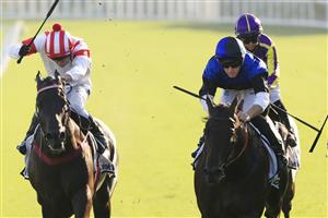 SYDNEY, AUSTRALIA - JANUARY 23: Josh Parr on Soldier Of Love (blue) wins race 10 the Drinkwise Mile during Sydney Racing at Royal Randwick Racecourse on January 23, 2021 in Sydney, Australia. (Photo by Mark Evans/Getty Images)