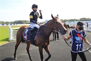 SYDNEY, AUSTRALIA - JANUARY 23: Rachel King on Le Lude returns to scale after winning race 7 the Sky Racing Active Handicap during Sydney Racing at Royal Randwick Racecourse on January 23, 2021 in Sydney, Australia. (Photo by Mark Evans/Getty Images)