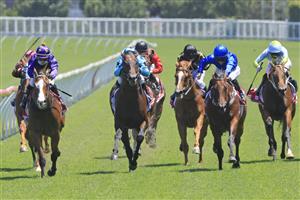 SYDNEY, AUSTRALIA - JANUARY 23: James Innes Jnr on The Face (L), wins race 4 the ANZ Bloodstock News Handicap during Sydney Racing at Royal Randwick Racecourse on January 23, 2021 in Sydney, Australia. (Photo by Mark Evans/Getty Images)
