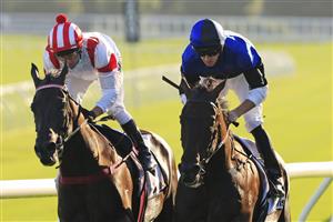 SYDNEY, AUSTRALIA - JANUARY 23: Josh Parr on Soldier Of Love (blue) wins race 10 the Drinkwise Mile during Sydney Racing at Royal Randwick Racecourse on January 23, 2021 in Sydney, Australia. (Photo by Mark Evans/Getty Images)