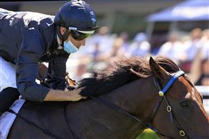 SYDNEY, AUSTRALIA - JANUARY 23: Hugh Bowman on Rocketing By wins race 5 the Bowermans Commercial Furniture Handicap during Sydney Racing at Royal Randwick Racecourse on January 23, 2021 in Sydney, Australia. (Photo by Mark Evans/Getty Images)