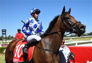MELBOURNE, AUSTRALIA - JANUARY 23: Lachlan King riding Kansino after winning race 5, the Ladbrokes Easy Form Handicap, during Melbourne Racing at Sandown Racecourse on January 23, 2021 in Melbourne, Australia. (Photo by Vince Caligiuri/Getty Images)