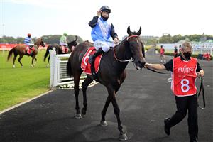 SYDNEY, AUSTRALIA - JANUARY 23: Tommy Berry on Bandersnatch returns to scale after winning race 8 the Fujitsu General Carrington Stakes during Sydney Racing at Royal Randwick Racecourse on January 23, 2021 in Sydney, Australia. (Photo by Mark Evans/Getty Images)