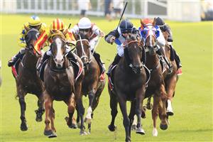 SYDNEY, AUSTRALIA - JANUARY 23: Tommy Berry on Bandersnatch wins race 8 the Fujitsu General Carrington Stakes during Sydney Racing at Royal Randwick Racecourse on January 23, 2021 in Sydney, Australia. (Photo by Mark Evans/Getty Images)