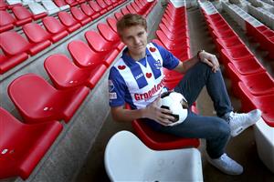 Norwegian Martin Odegaard poses during his press presentation as SC Heerenveen