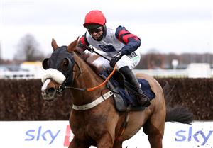 DONCASTER, ENGLAND - JANUARY 29: Zalvados ridden by Paddy Brennan on their way to winning the Sky Bet Britain's Most Popular Online Bookmaker Novices' Handicap Chase at Doncaster Racecourse on January 29, 2021 in Doncaster, England. (Photo by Tim Goode - Pool/Getty Images)