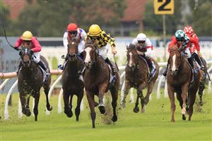 SYDNEY, AUSTRALIA - JANUARY 30: Jason Collett on Mallory wins race 2 the Widden Stakes during Sydney Racing at Rosehill Gardens on January 30, 2021 in Sydney, Australia. (Photo by Mark Evans/Getty Images)