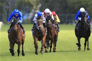 SYDNEY, AUSTRALIA - JANUARY 30: Hugh Bowman on Savatiano wins race 7 the Iron Jack Expressway Stakes during Sydney Racing at Rosehill Gardens on January 30, 2021 in Sydney, Australia. (Photo by Mark Evans/Getty Images)
