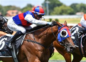 MELBOURNE, AUSTRALIA - JANUARY 30: Jamie Kah riding Aussie Nugget to win Race 2, the Quayclean Handicap, during Melbourne Racing at Flemington Racecourse on January 30, 2021 in Melbourne, Australia. (Photo by Vince Caligiuri/Getty Images)