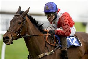 WINCANTON, ENGLAND - FEBRUARY 04: Jonjo O'Neill Jr. riding Rose of Arcadia (red) clear the last to win The EBF Mares' 'National Hunt' Novices' Hurdle at Wincanton Racecourse on February 04, 2021 in Wincanton, England. Due to the Coronavirus pandemic, owners along with the paying public will not be allowed to attend the meeting. (Photo by Alan Crowhurst/Getty Images)