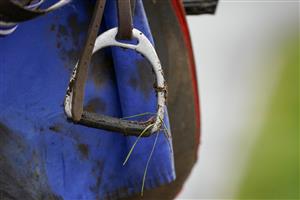 WINCANTON, ENGLAND - FEBRUARY 04: A wet and muddy day at Wincanton Racecourse on February 04, 2021 in Wincanton, England. Due to the Coronavirus pandemic, owners along with the paying public will not be allowed to attend the meeting. (Photo by Alan Crowhurst/Getty Images)