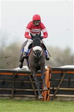 WINCANTON, ENGLAND - FEBRUARY 04: Harry Cobden riding Lucky One clear the last to win The Southwest Syndicate Novices' Hurdle at Wincanton Racecourse on February 04, 2021 in Wincanton, England. Due to the Coronavirus pandemic, owners along with the paying public will not be allowed to attend the meeting. (Photo by Alan Crowhurst/Getty Images)