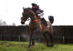 CATTERICK, ENGLAND - FEBRUARY 05: Lucca Lady ridden by jockey Benjamin Poste during the Meetings That Matter On Racing TV Mares' Handicap Chase race at Catterick Racecourse on February 5, 2021 in Catterick, England. (Photo by Tim Goode - Pool / Getty Images)