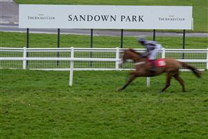 ESHER, ENGLAND - FEBRUARY 06: A general view at Sandown Park Racecourse on February 06, 2021 in Esher, England. Due to the Coronavirus pandemic, owners along with the paying public will not be allowed to attend the meeting. (Photo by Alan Crowhurst/Getty Images)