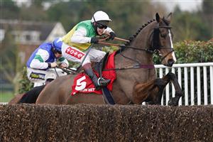 ESHER, ENGLAND - FEBRUARY 06: Richard Johnson riding Deise Aba clear the last to win The Virgin Bet Masters Handicap Chase at Sandown Park Racecourse on February 06, 2021 in Esher, England. Due to the Coronavirus pandemic, owners along with the paying public will not be allowed to attend the meeting. (Photo by Alan Crowhurst/Getty Images)